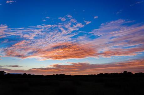 red sky and clouds at dawn