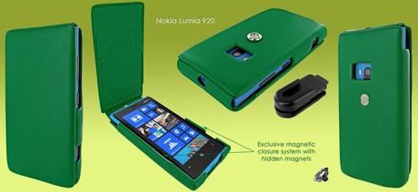 Piel Frama leather flip case for Nokia Lumia 920 - Green