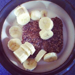 Banana and weetabix...I've also been having weetabix with natural yoghurt and honey which tastes amazing. 