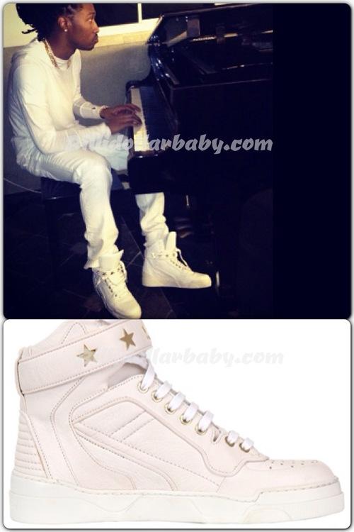 Future showcases his piano skills in Givenchy Leather High Top...