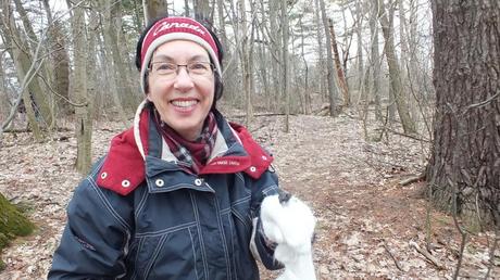 Jean with bird skull on her mitten - thicksons woods - whitby - ontario