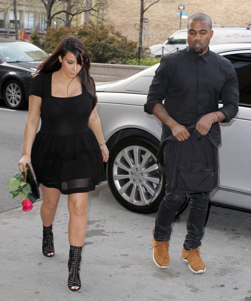 Kim Kardashin x Kanye West coupled up in NYC wearing Balmain,...