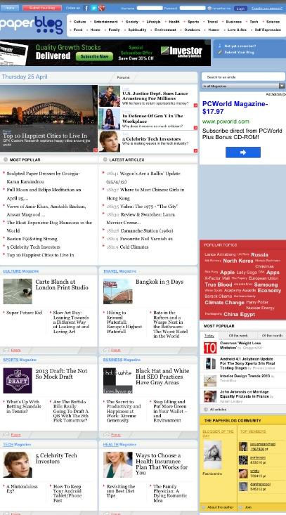 BLOGGER OF THE DAY (PaperBlog)