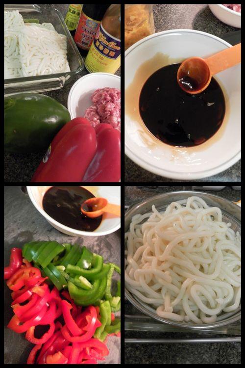 Udon noodles stir fry - collage1