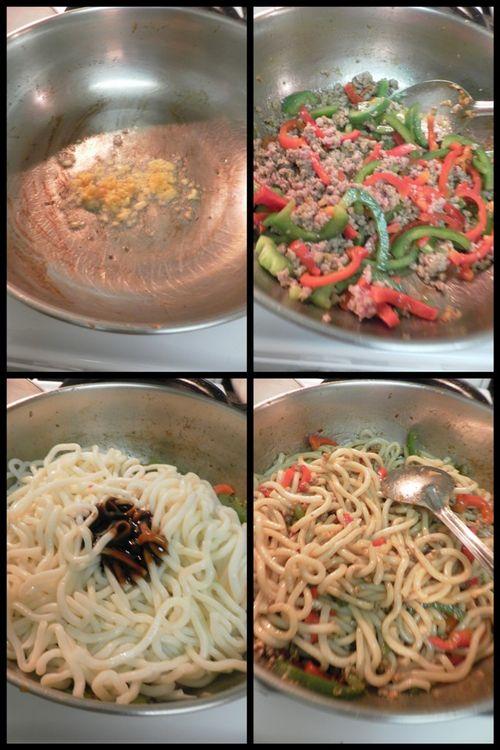 Udon noodles stir fry - collage2
