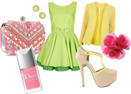 Jones and jones lime dress