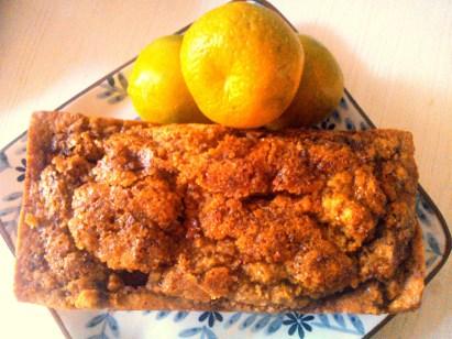 Oat-Meal & Whole Wheat Cake with Strawberries & Orange-Basil Glaze