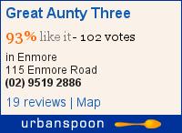 Great Aunty Three on Urbanspoon