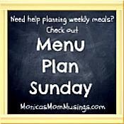 Menu Plan Sunday April 2013