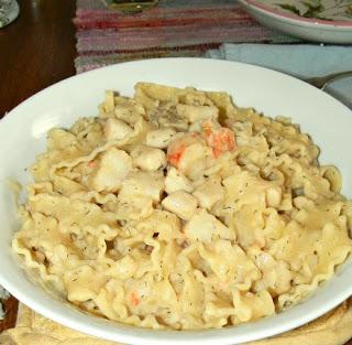 Seafood Pasta with Dill-Cream Sauce