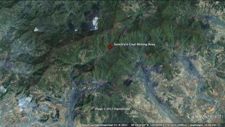 Overview of the Sunch'o'n Area Coal Mining Complex (Photo: Google image)