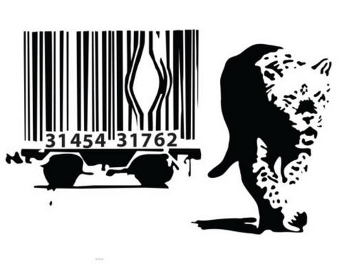 banksy leopard barcode