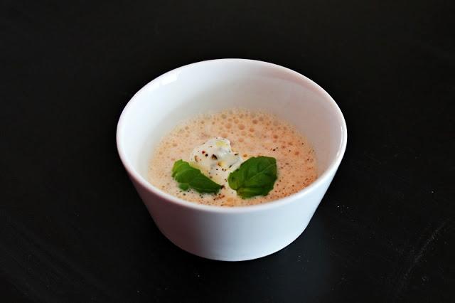 Lobster soup with basil cream # 81