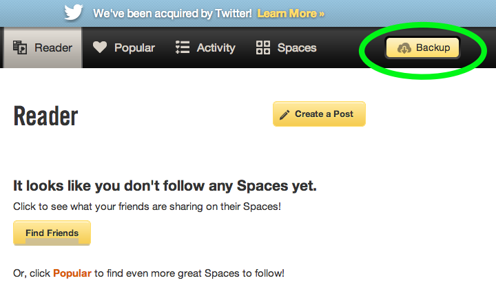 backup your Posterous space