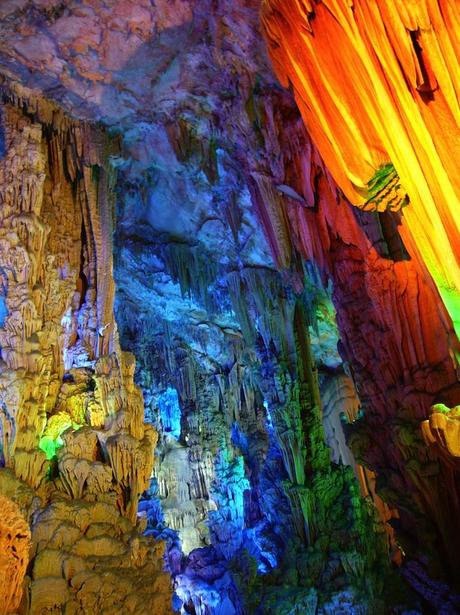 Multicolored Stalagmites and Stalactites in China