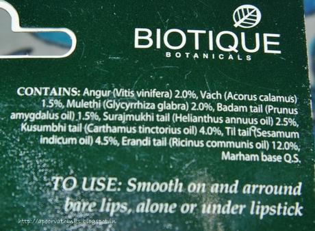 Biotique Bio White Whitening Lip Balm Review