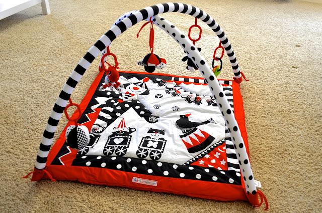 black and white baby play gym
