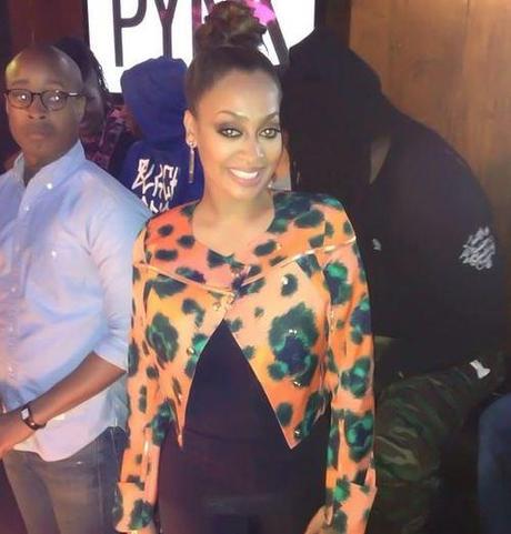 LaLa Anthony in a Kenzo Animal-print cotton-blend twill...