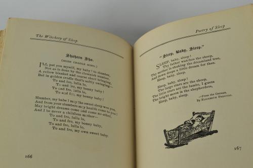 The book includes poetry and sonnets about sleep, including children’s lullabies.