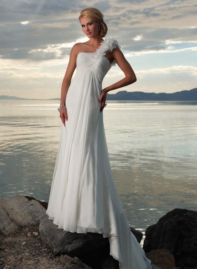 one shoulder wedding dress