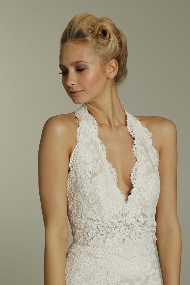 plunging neckline wedding dress