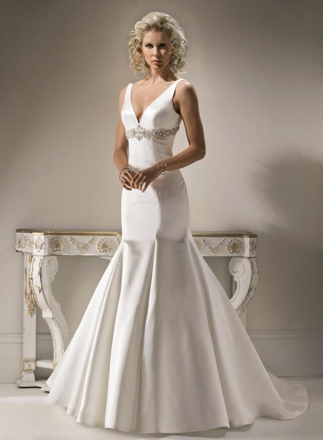 plunging neckline wedding dress