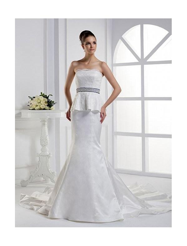 peplum wedding dress