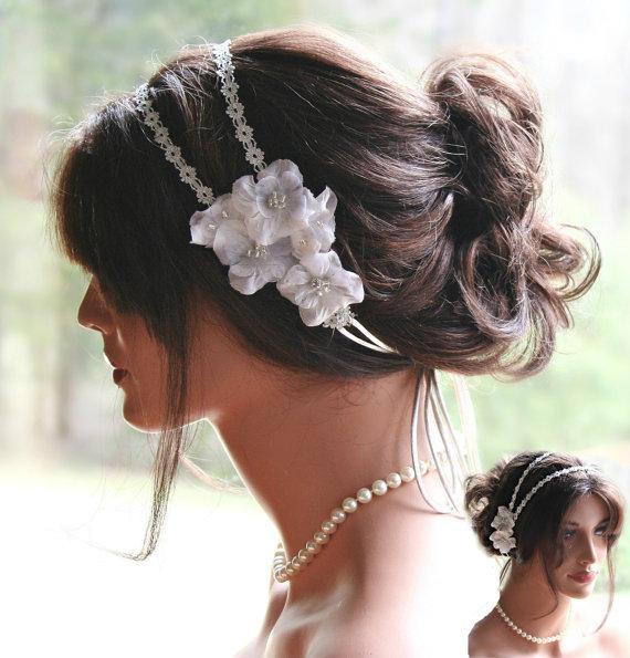 New Vintage Glam Wedding Headpiece - Floral Headband