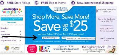 Ends today! Save Up to $25 When You Shop at Babies R' Us!
