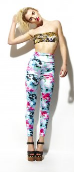 Cream Soda Iridescent Velvet High-Waist Leggings