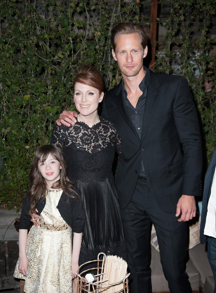 Alexander Skarsgard Julianne Moore Onata Aprile at the 'What Maisie Knew'  After Party Dave Kotinsky Getty 2