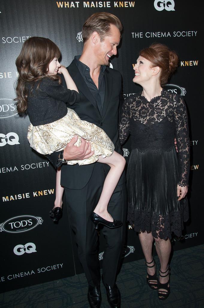 Alexander Skarsgard Julianne Moore Onata Aprile Arrivals at the 'What Maisie Knew' Screening in NYC Dave Kotinsky Getty 3