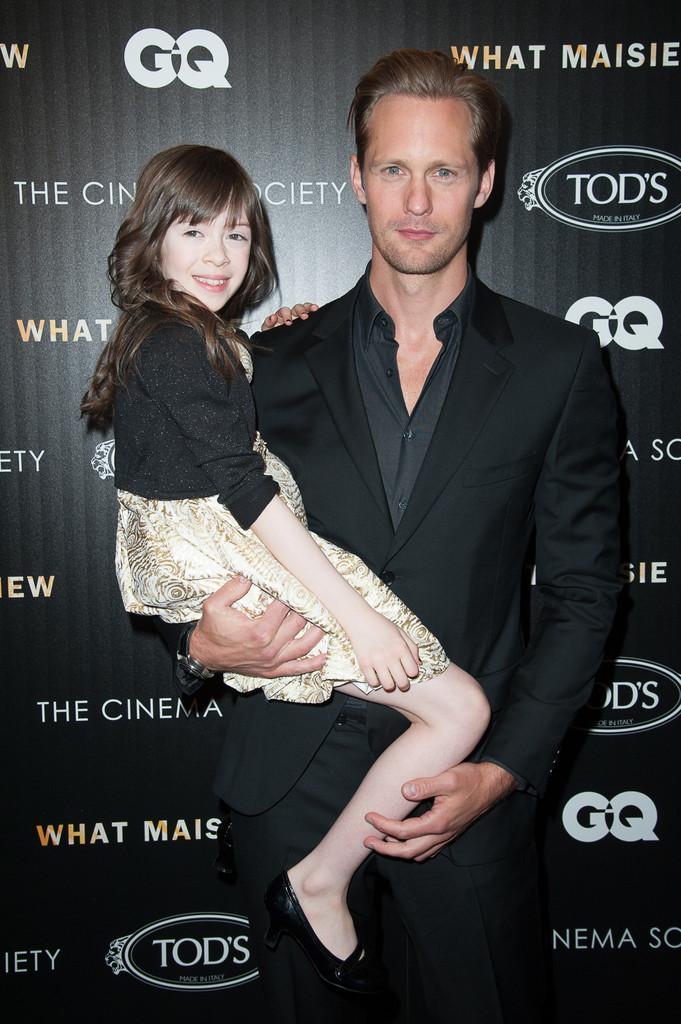 Alexander Skarsgard  and Onata Aprile Arrivals at the 'What Maisie Knew' Screening in NYC Dave Kotinsky Getty 2