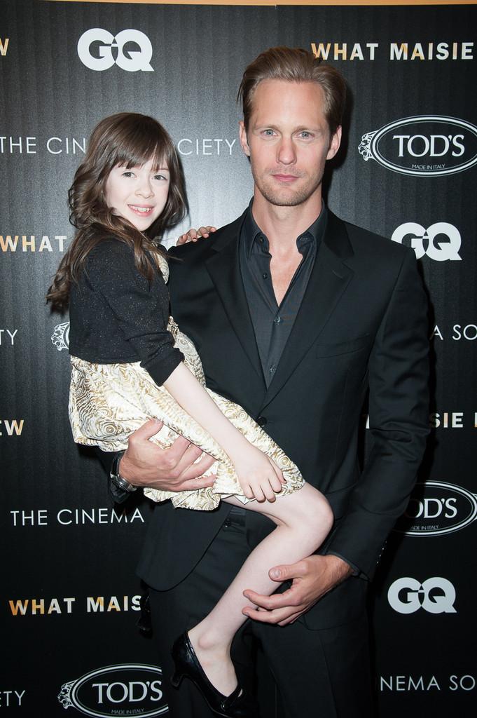 Alexander Skarsgard  and Onata Aprile Arrivals at the 'What Maisie Knew' Screening in NYC Dave Kotinsky Getty