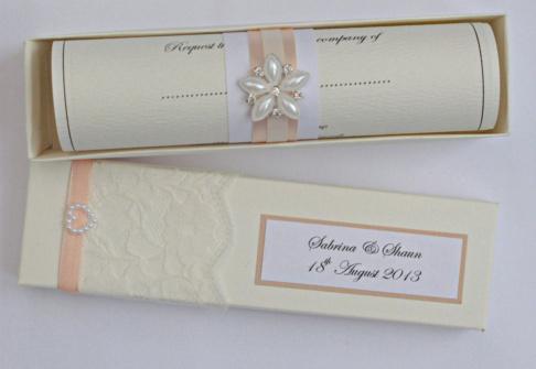 scroll wedding invitation