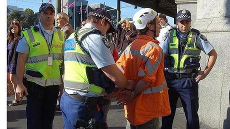 Coal protestor arrested.