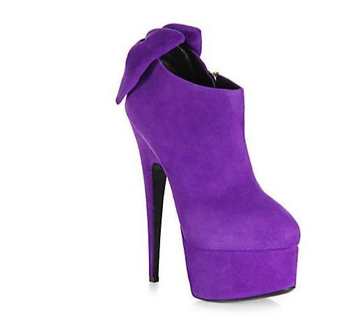 Giuseppe Zanotti Suede Bow Platform Ankle Boots ($1,050)