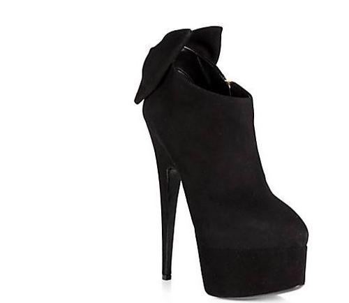 Giuseppe Zanotti Suede Bow Platform Ankle Boots ($1,050)