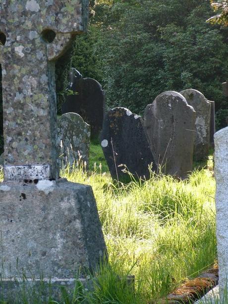 among the tombstones at glendalough - ireland