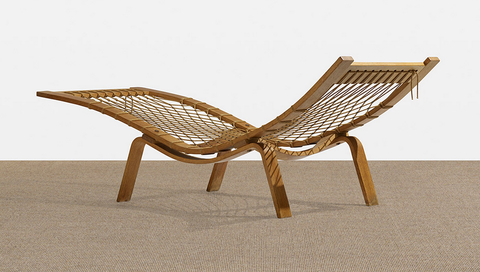 A papercord chaise by Hans Wegner from 1960 will go on sale at Wright's Scandinavian antiques auction on May 16.