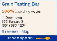 Grain Tasting Bar on Urbanspoon