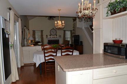 The chandeliers in my kitchen. They will remain with the house. I really adored these...amber stones accented our decor & color scheme.