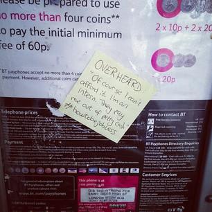 Left in a phone box.