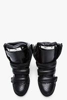 The Ankles Aren't The Limit:  DSquared2 Black Leather Shin Guard Sneakers