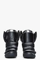 The Ankles Aren't The Limit:  DSquared2 Black Leather Shin Guard Sneakers