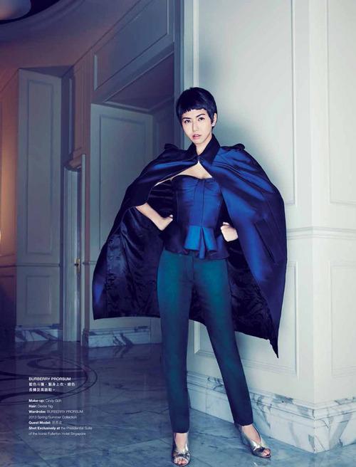 Stephanie Sun for Harper’s Bazaar HK in Burberry Prorsum by G.T...