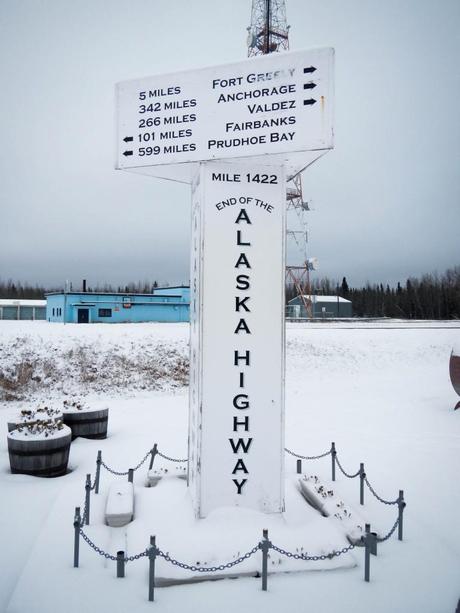 End of the Alaska Canada Highway Sign