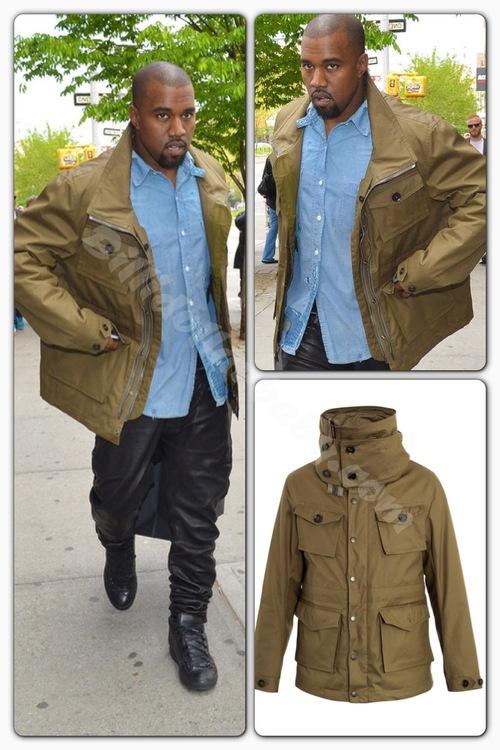 Kanye West out and about in NYC wearing a Burberry Prorsum...