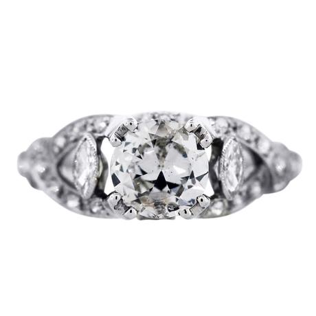platinum engagement ring, diamond engagement ring, vintage style engagement ring
