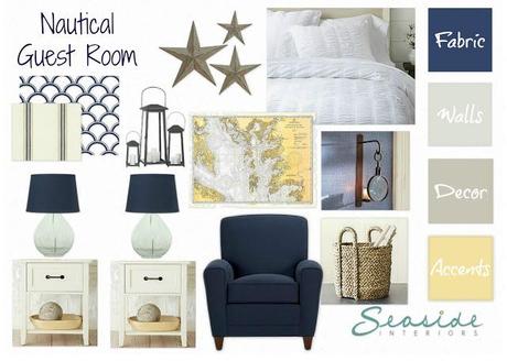 Navy and Yellow Guest Room